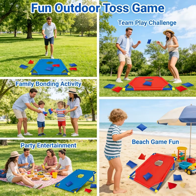 Trendbay 7pcs Kids Bean Bag Toss Game Set with Target Board & 6 Throwing Bags