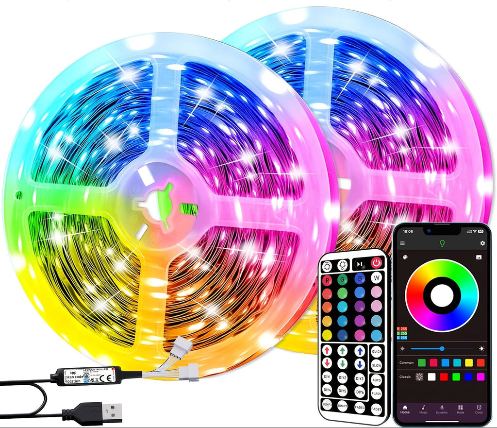 Trendbay 10M RGB Smart LED Strip Lights Music Sync with 44-Key Remote