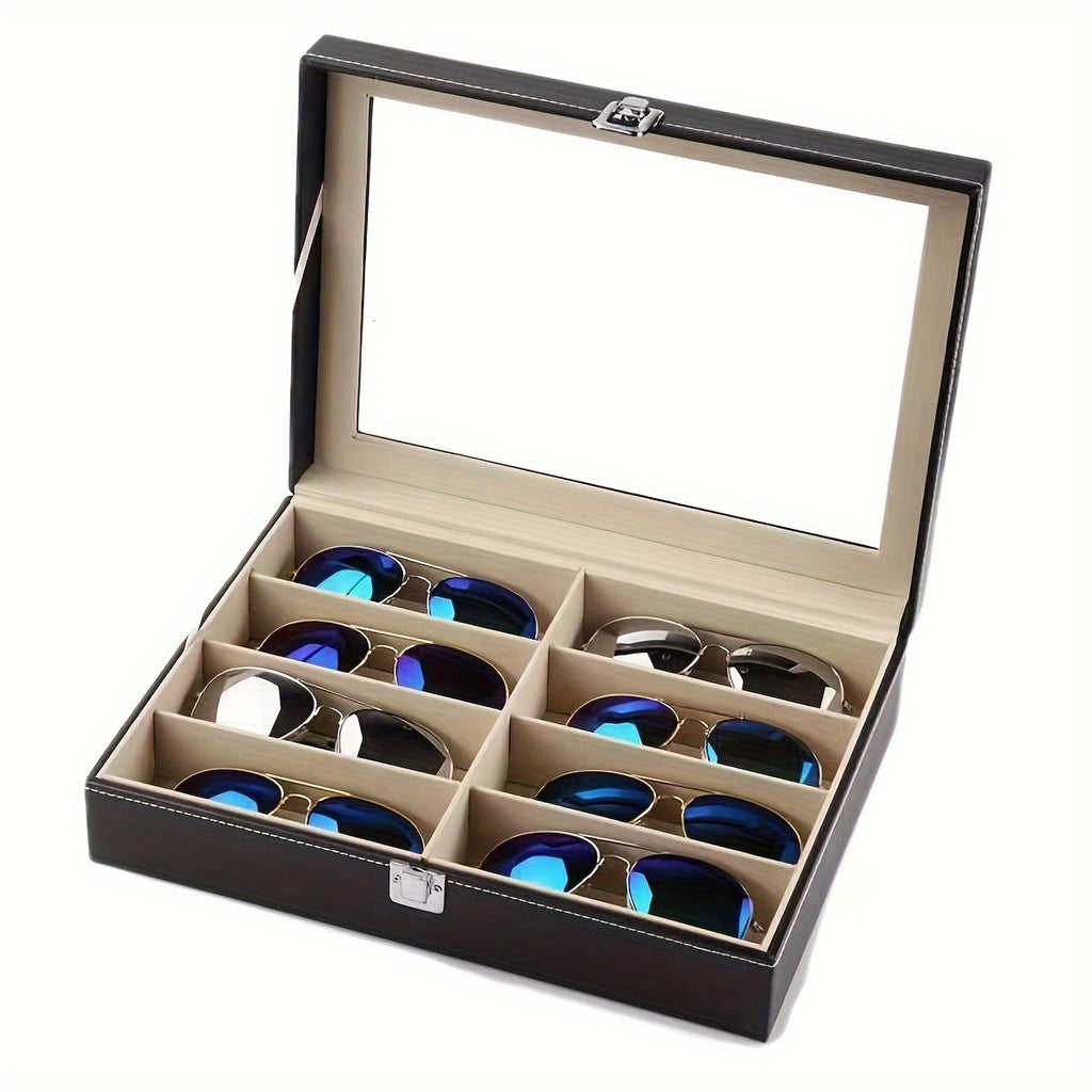 Trendbay 12-Slot Double-Layer Glasses Storage Box – Eyewear & Jewelry Organizer with Display Lid