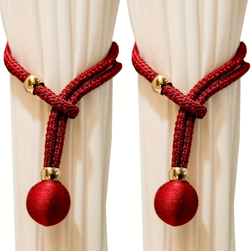 Trendbay 2pcs Red Curtain Tiebacks with Adjusters