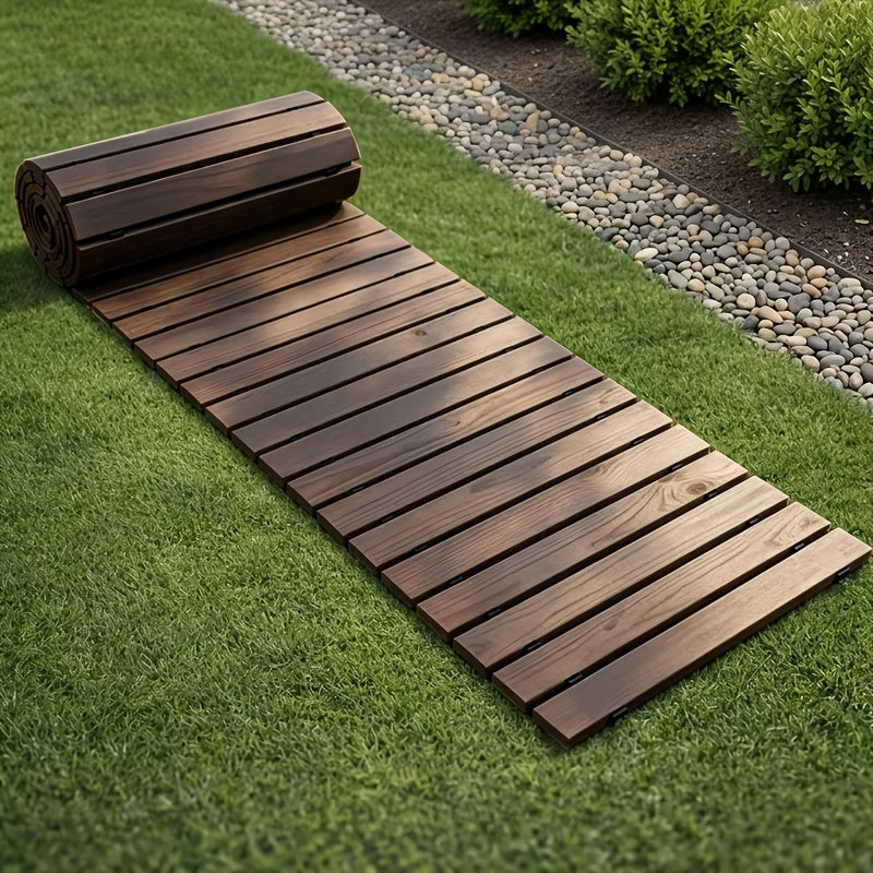 Trendbay 144-Inch Roll-Up Wooden Garden Walkway