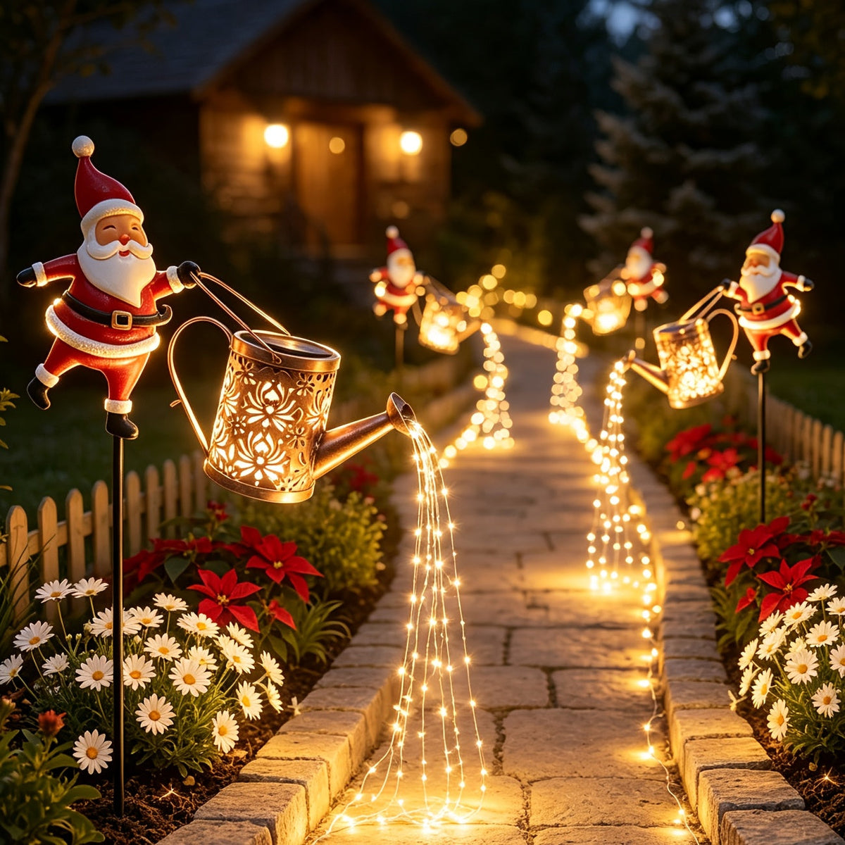 Trendbay 82CM Solar Santa Claus Kettle Light for Christmas