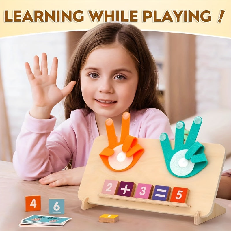 Trendbay Wooden Counting Board with Number Blocks and Math Cards
