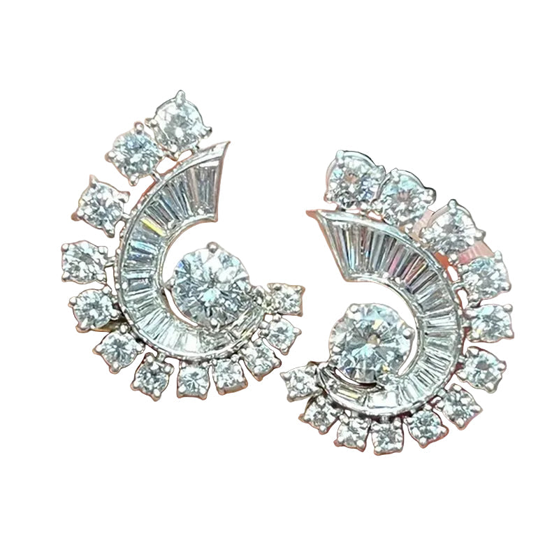 Trendbay Sterling Silver Moissanite Earrings – Elegant Luxury Stud Earrings for Daily Wear & Special Occasions