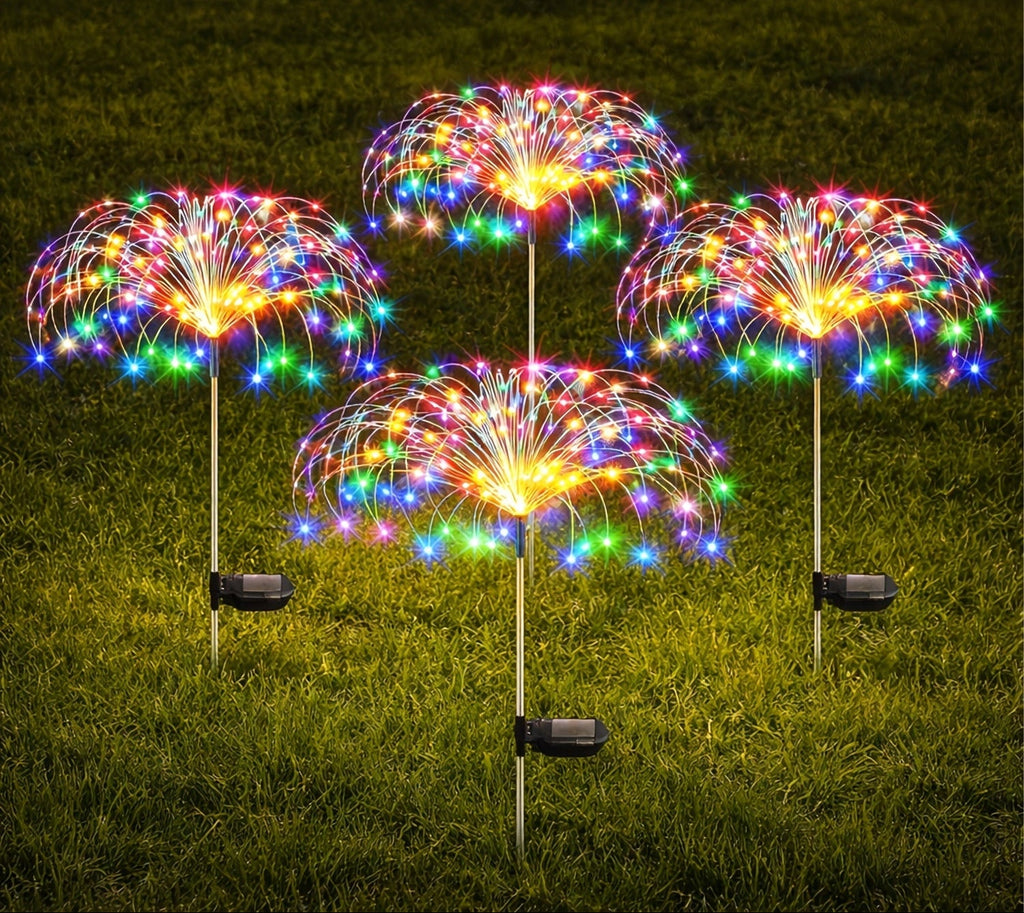 Trendbay 4Pack Solar Firework String Lights 360 Colorful LEDs