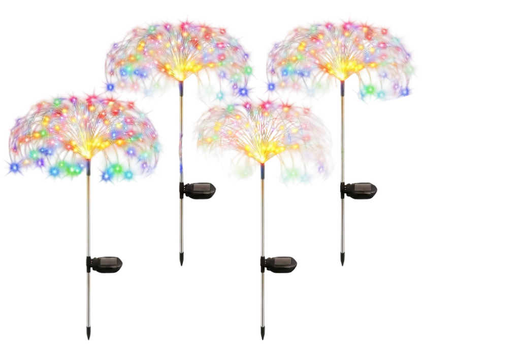 Trendbay 4Pack Solar Firework String Lights 360 Colorful LEDs