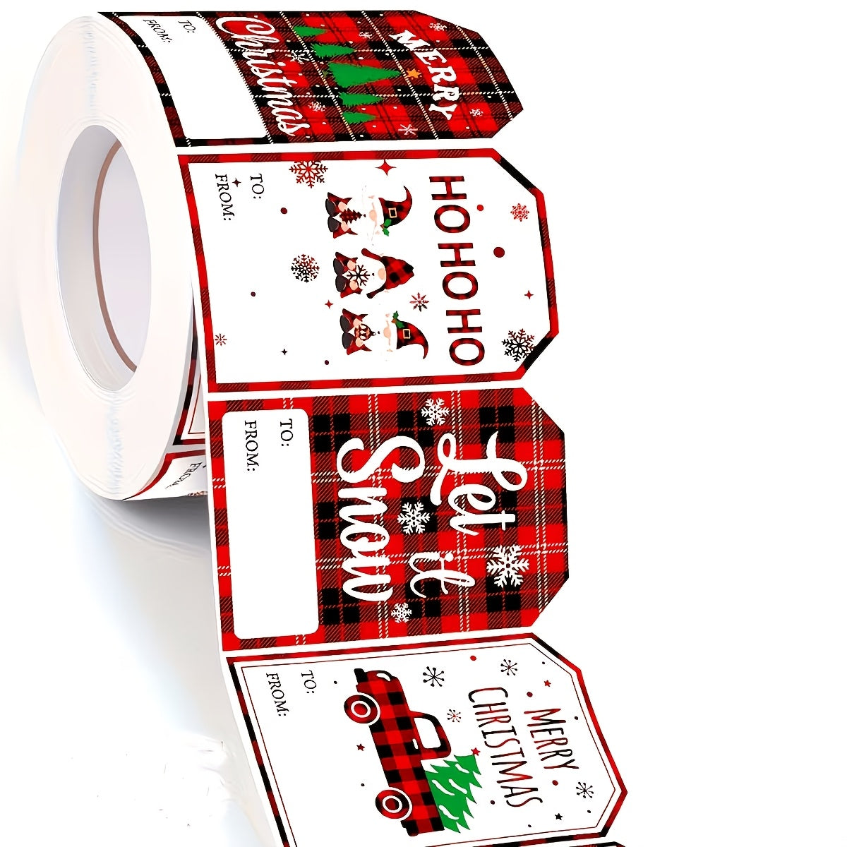 Trendbay Christmas Gift Tags 20pcs Red Plaid Paper Labels