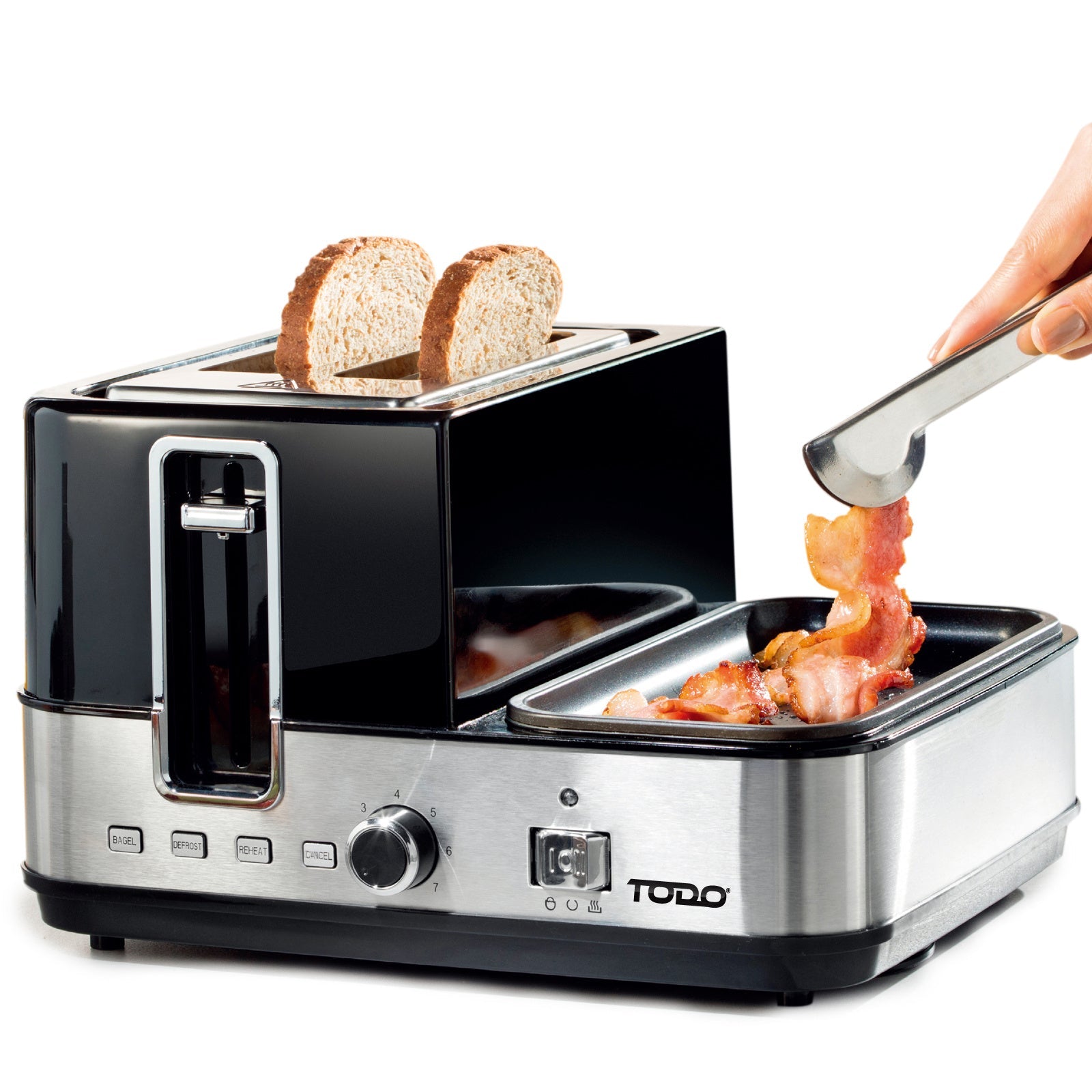 Trendbay 1400W Breakfast Master Toaster Egg Cooker Poacher Bacon Fryer Grill All In One