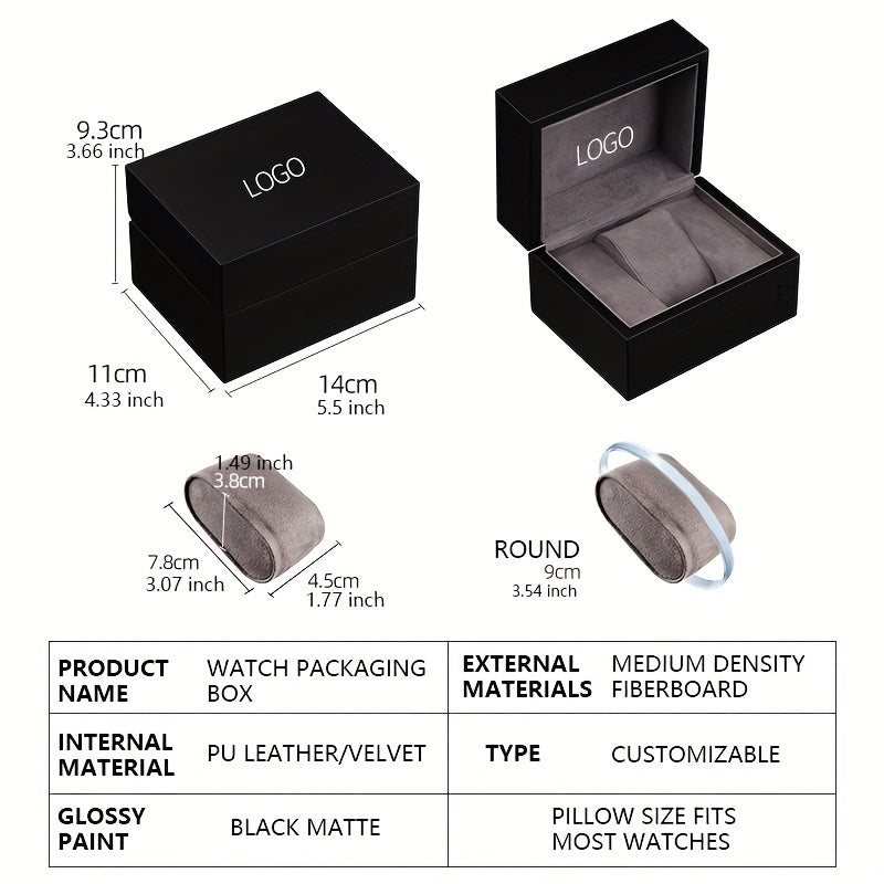 Trendbay Wooden Single Watch Storage Box – Flip-Top Display Case with Soft Fabric Interior