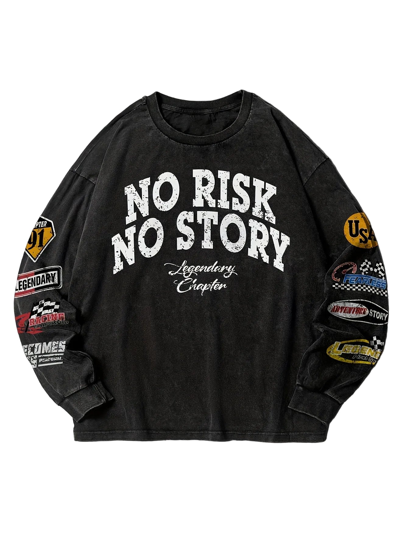 Trendbay Men's Racing Graphic Long Sleeve T-Shirt