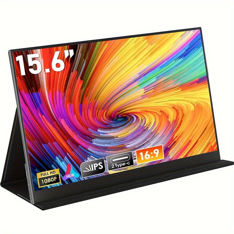 Trendbay 15.6" Portable Monitor – 1080P FHD IPS Display with USB-C & Dual Speakers