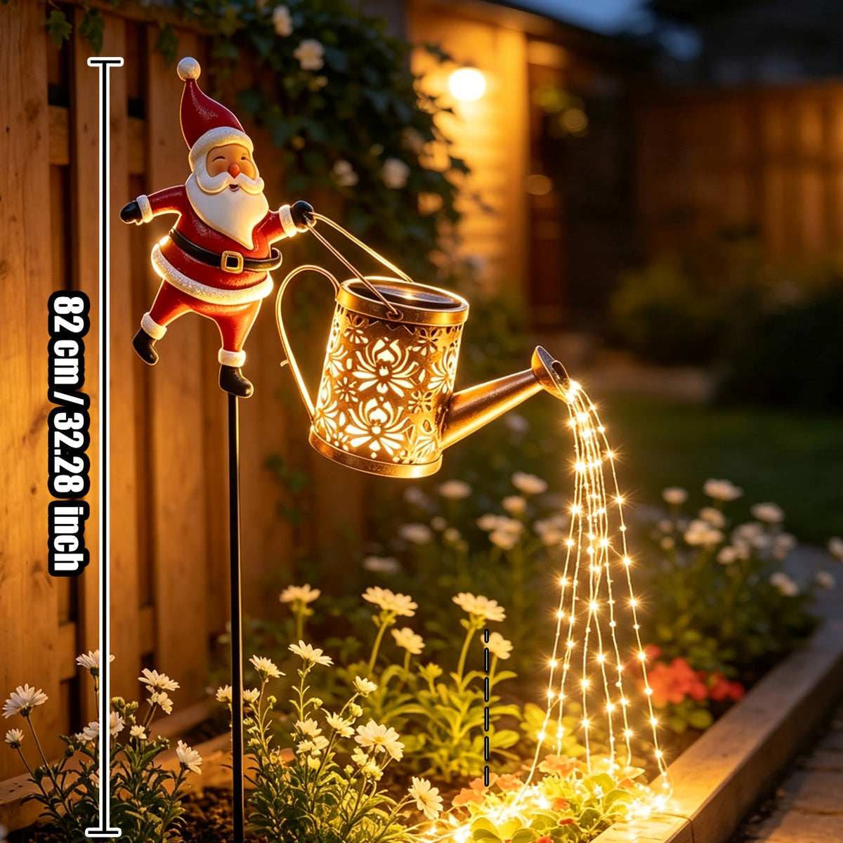 Trendbay 82CM Solar Santa Claus Kettle Light for Christmas