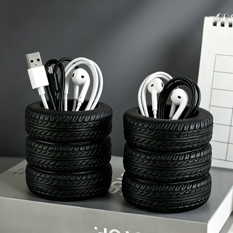 Trendbay Tire-Shaped Desktop Pencil Holder
