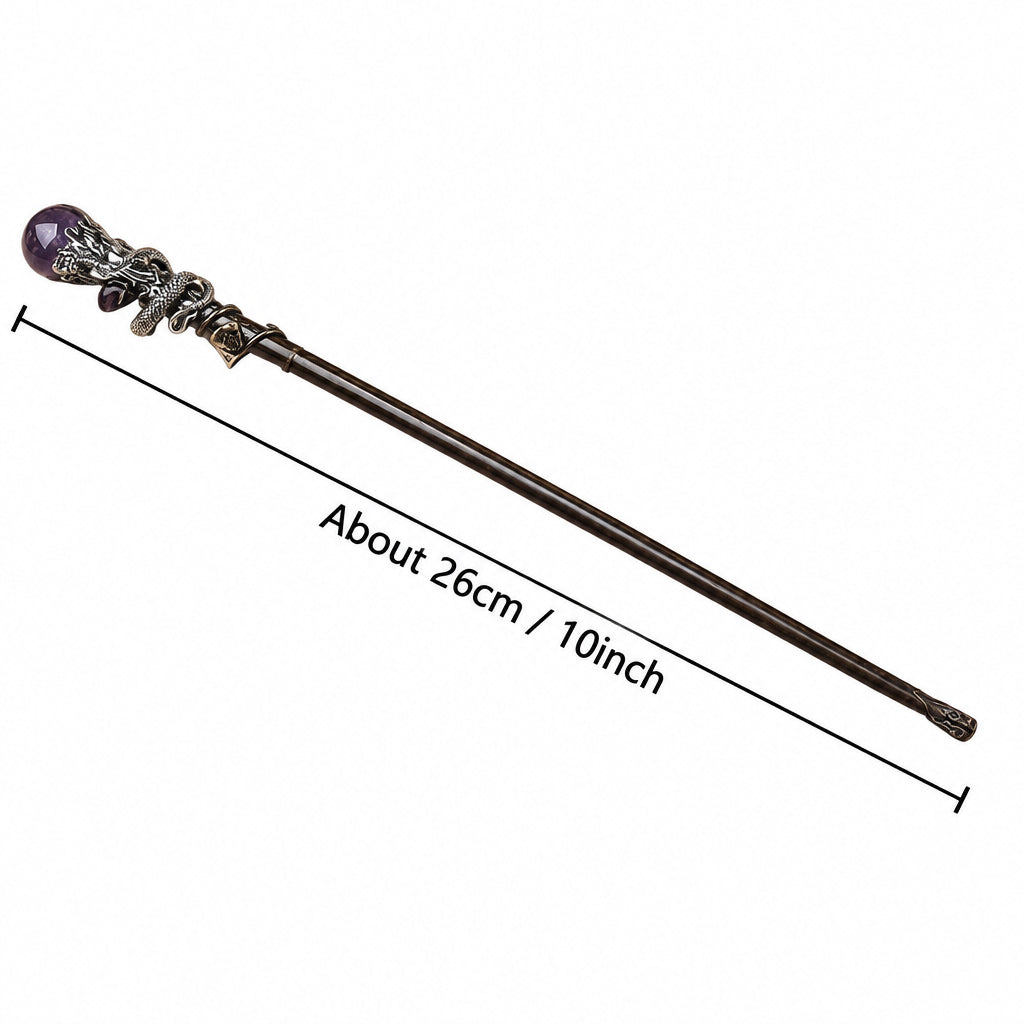 Trendbay Amethyst Crystal Wand Handmade DIY Witch Scepter 1pc