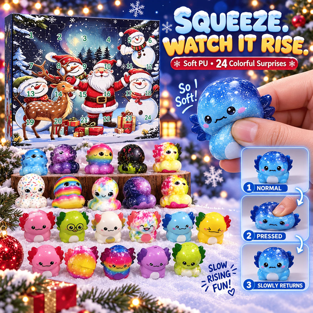Trendbay 24-Piece Christmas Salamander & Octopus Slow-Rising Toy Set