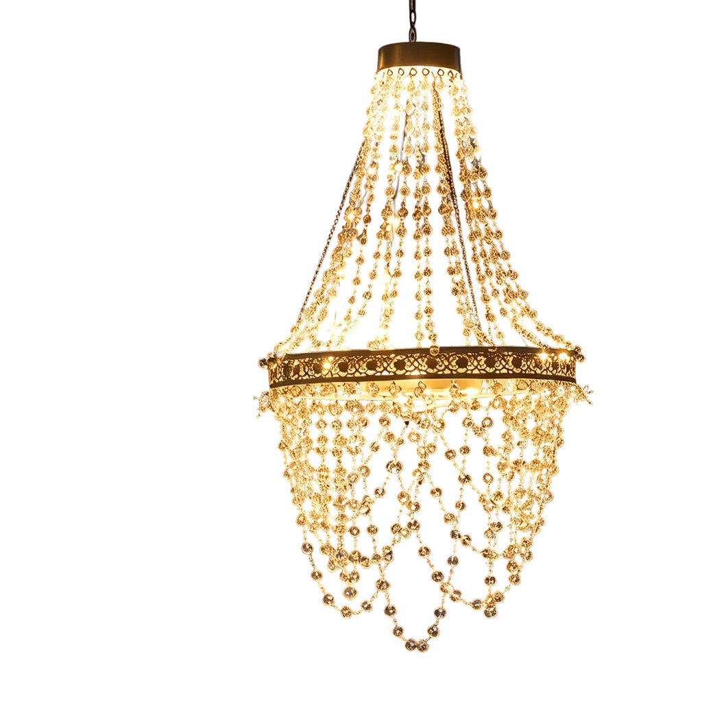 Trendbay Solar Hanging Crystal Chandelier Oval 54 Warm White
