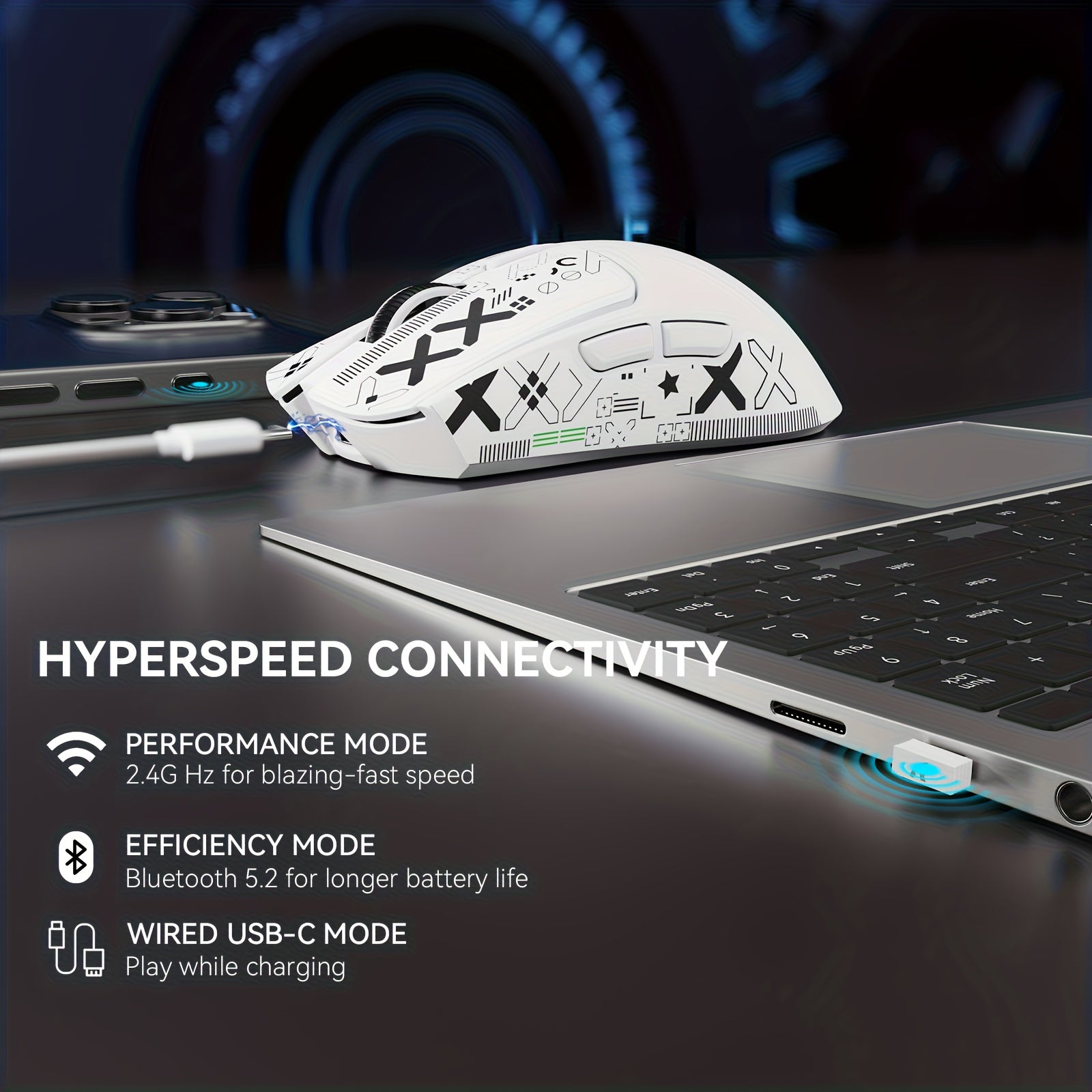 Trendbay Wireless Gaming Mouse 22000 DPI RGB Magnetic Charging Dock