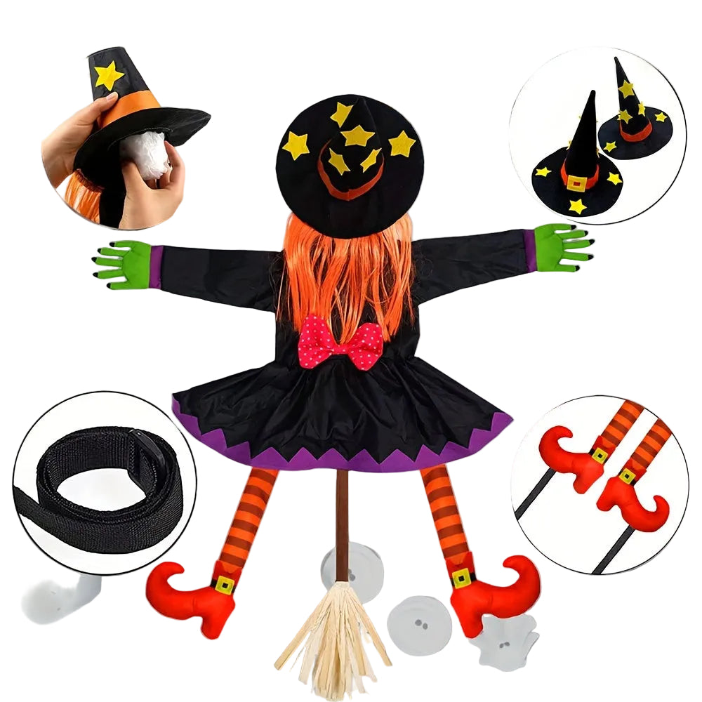 Trendbay 83 × 135CM Halloween Tree Climbing Witch Decoration