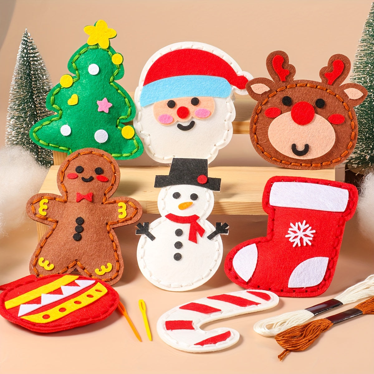 Trendbay DIY Christmas Sewing Kit for Kids Beginner Hand Sewing