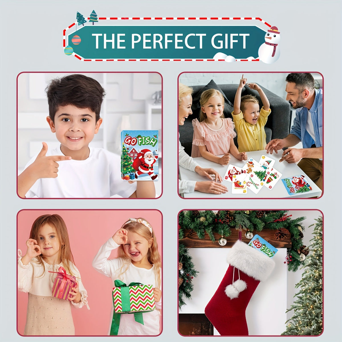 Trendbay Christmas Go Fish Card Game for Kids and Family