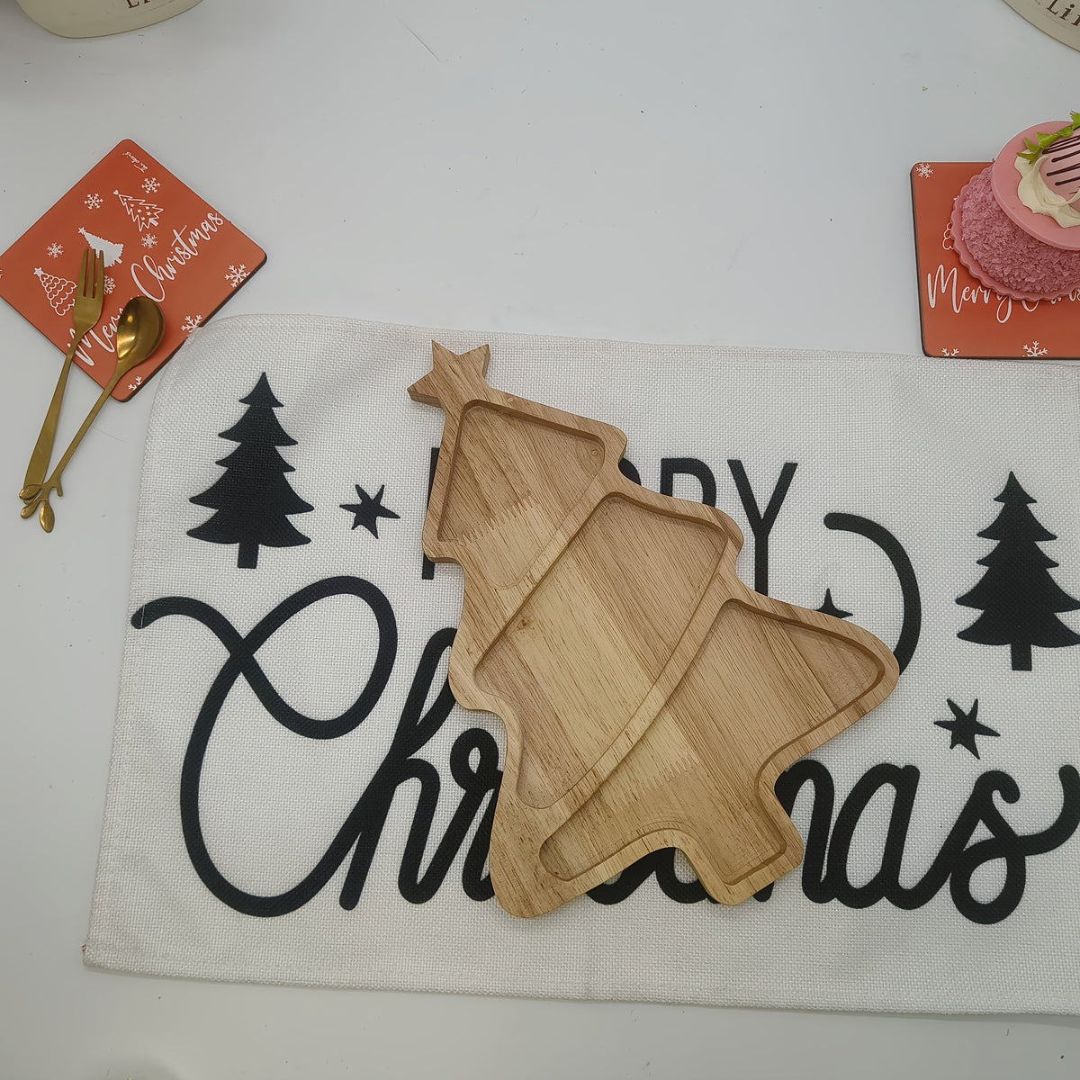 Trendbay Christmas Tree-Shaped Wooden Decorative Tray