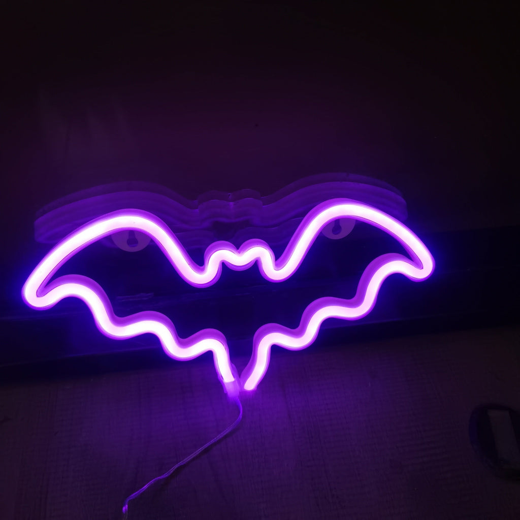 Trendbay Purple Bat Neon Light USB LED Wall & Table Lamp