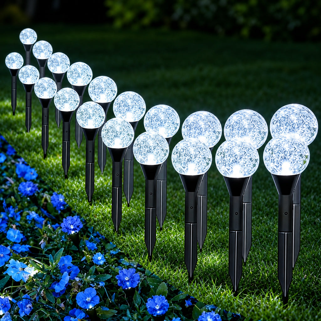 Trendbay 20pcs Solar Garden Crystal Lights White 20-LED