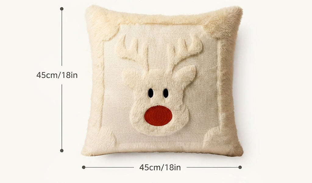 Trendbay 2-Pack 3D Jacquard Christmas Reindeer & Snowman Pillow Covers