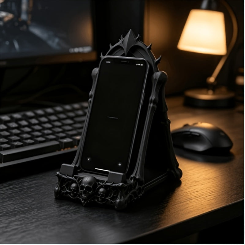 Trendbay Gothic Skull Phone Stand 9.5 × 5.7 × 9.5CM – Black