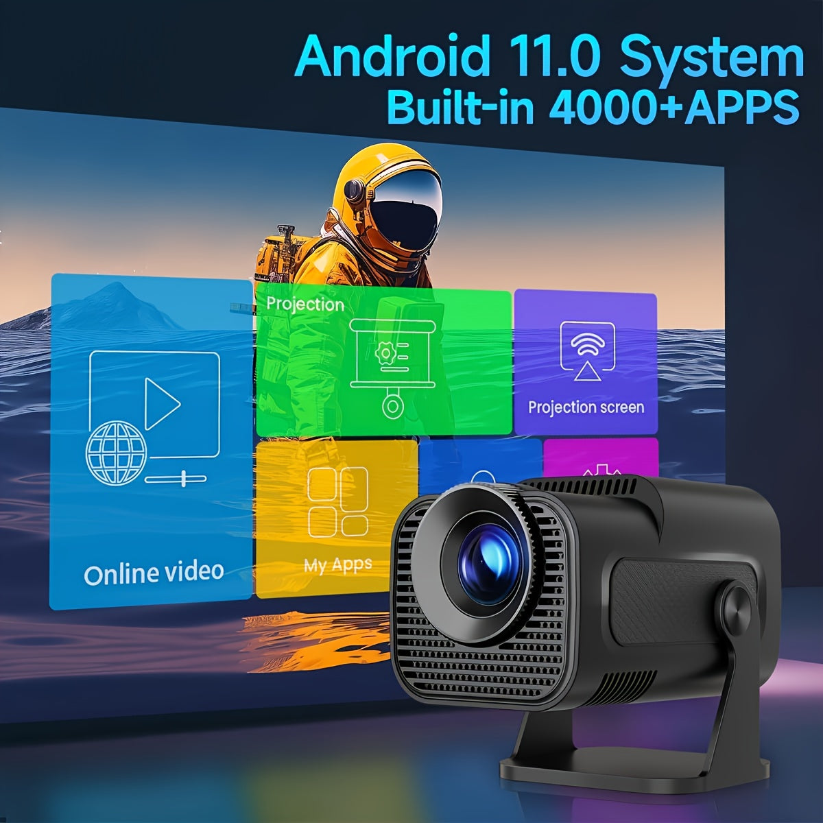 Trendbay HY320 Mini Smart Projector – Native 1080P, WiFi 6 & Android 11 Portable Projector