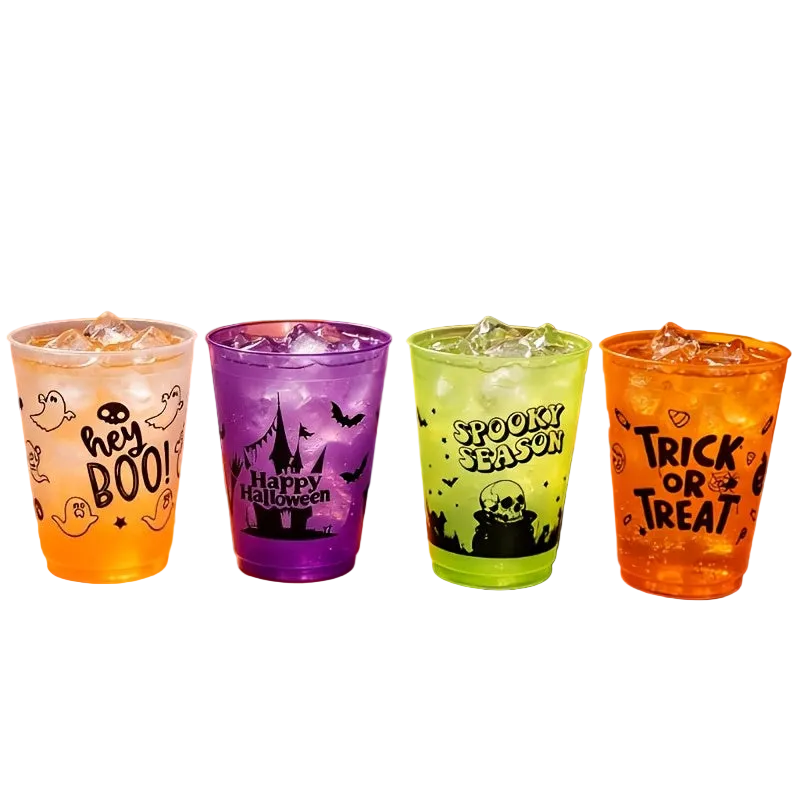 Trendbay 8pcs Halloween Plastic Cups 16oz (Approx. 450ml)