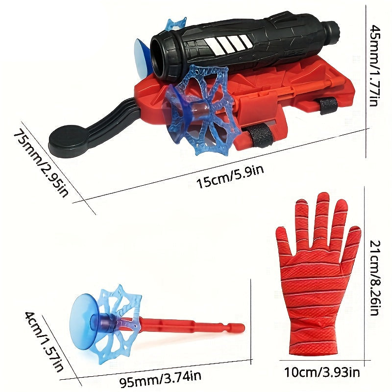 Trendbay Spider Web Trick Gloves 5M Range Red ABS Hero Toy