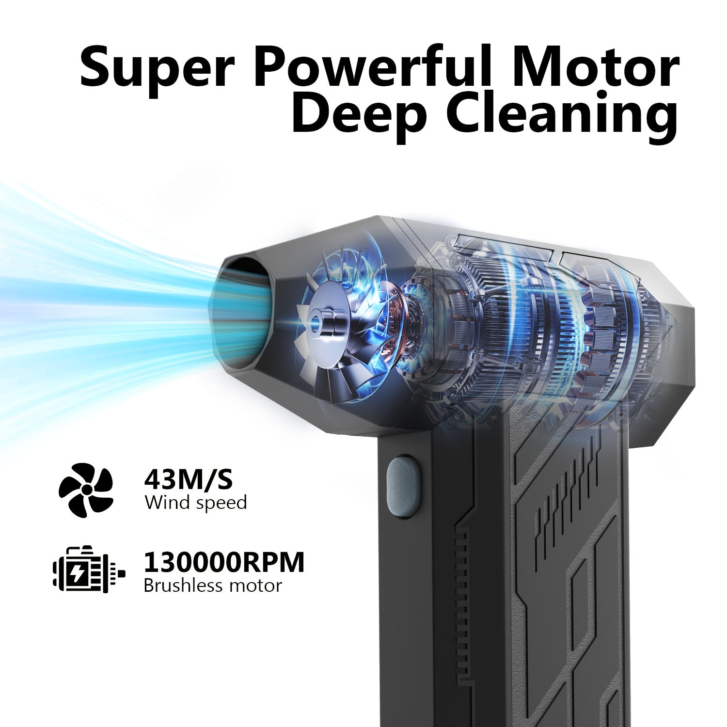 Trendbay 130,000 RPM Electric Air Duster “ High Power Cordless Turbo Blower