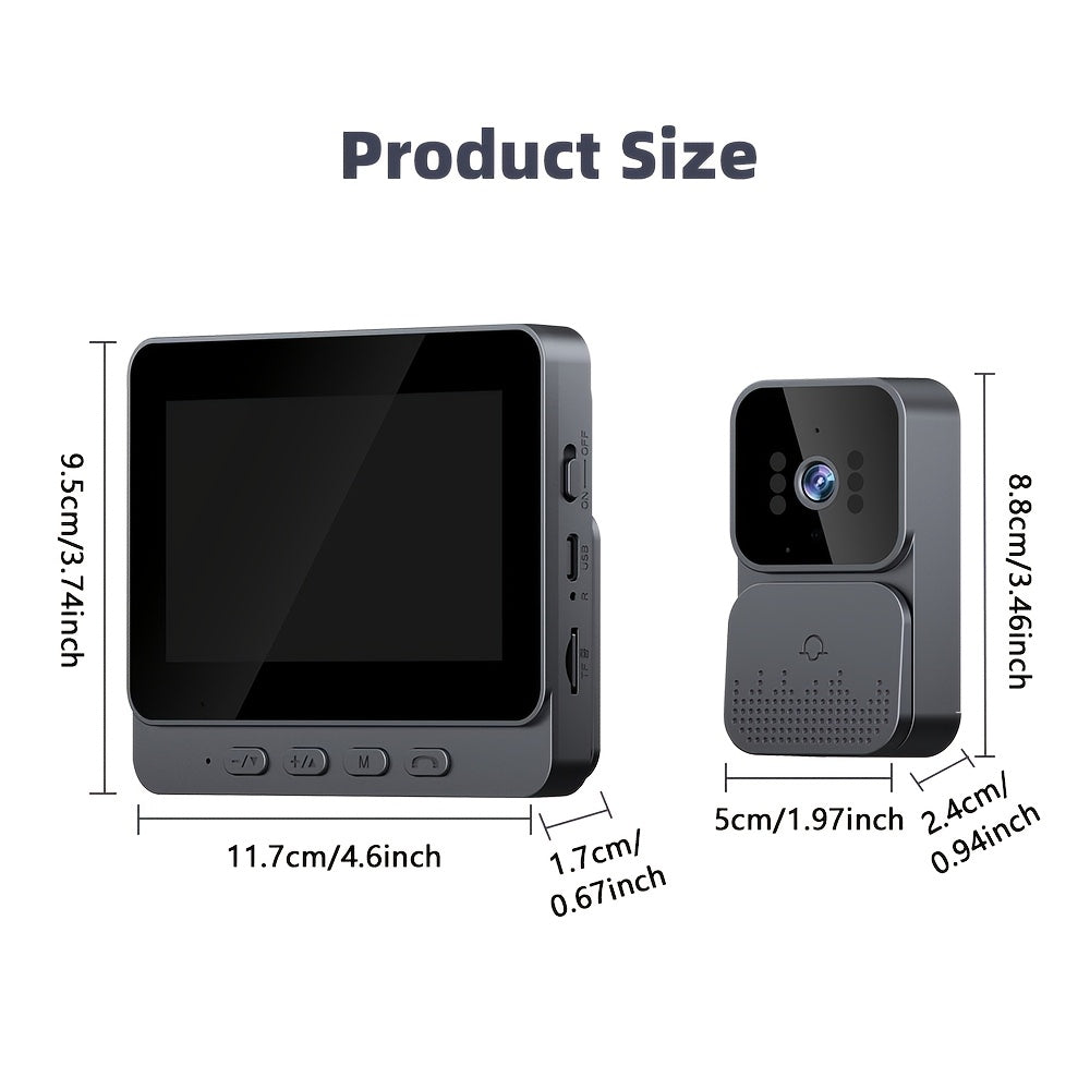 Trendbay Video Doorbell Camera – 4.3" HD Screen with Night Vision & Two-Way Audio