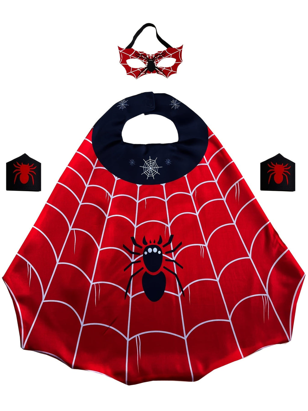 Trendbay Kids’ Spider Superhero Cloak Costume Set – 4pcs