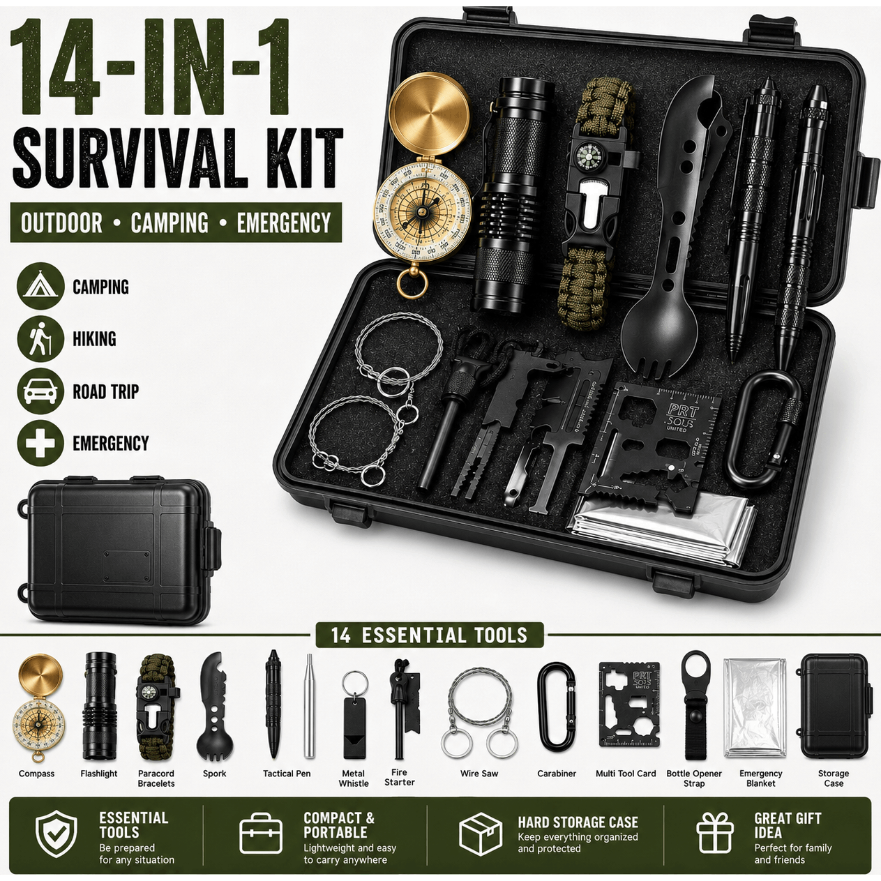 Trendbay 14-in-1 Camping Survival Kit