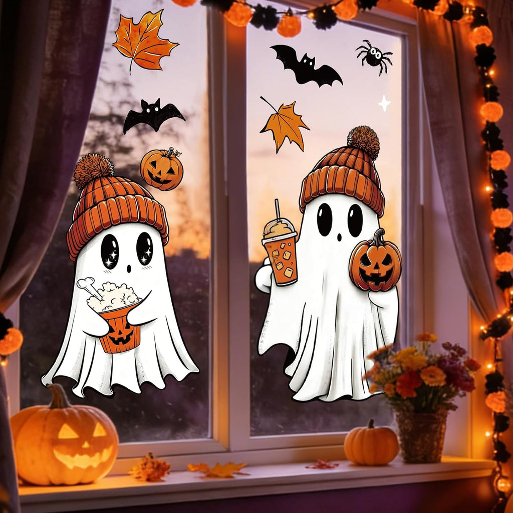Trendbay 3-Piece Autumn Halloween Window Stickers of Cute Ghost