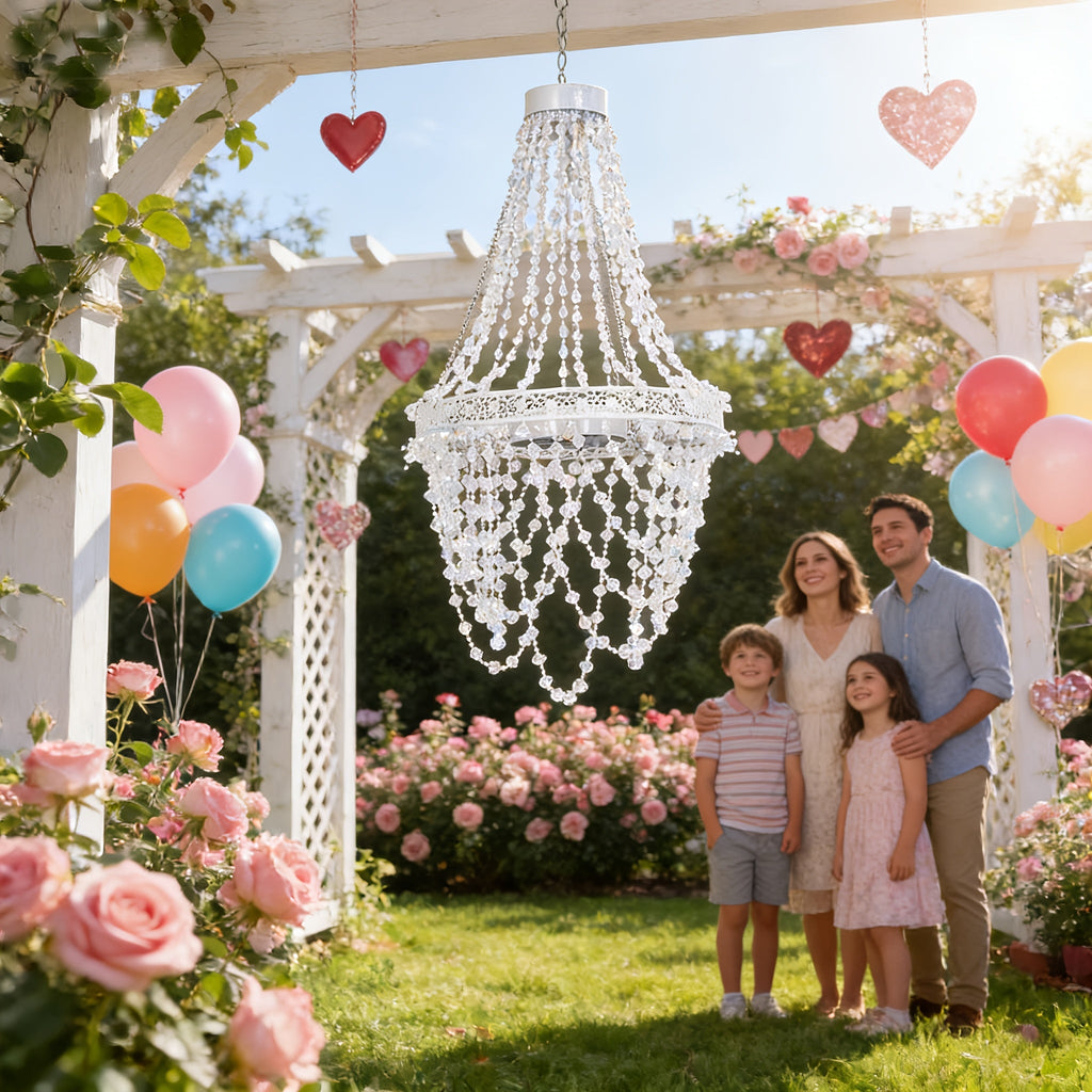 Trendbay Solar Hanging Crystal Chandelier Oval 54 Warm White