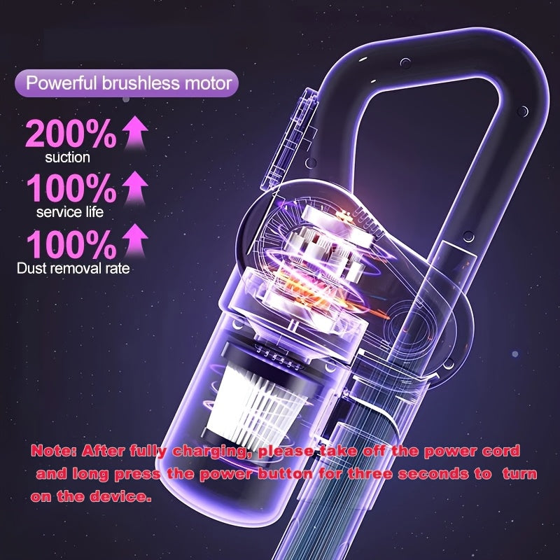 Trendbay 2-in-1 Stick Vacuum Cleaner – 45555Pa Powerful Suction, USB Rechargeable, Lightweight for Home, Car, Pet Hair & Wet/Dry Cleaning