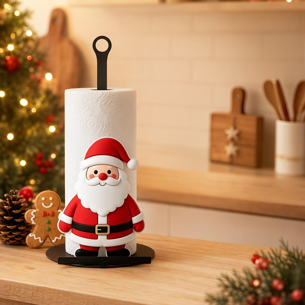 Trendbay 23cm Christmas Paper Towel Holder Vertical Santa Claus