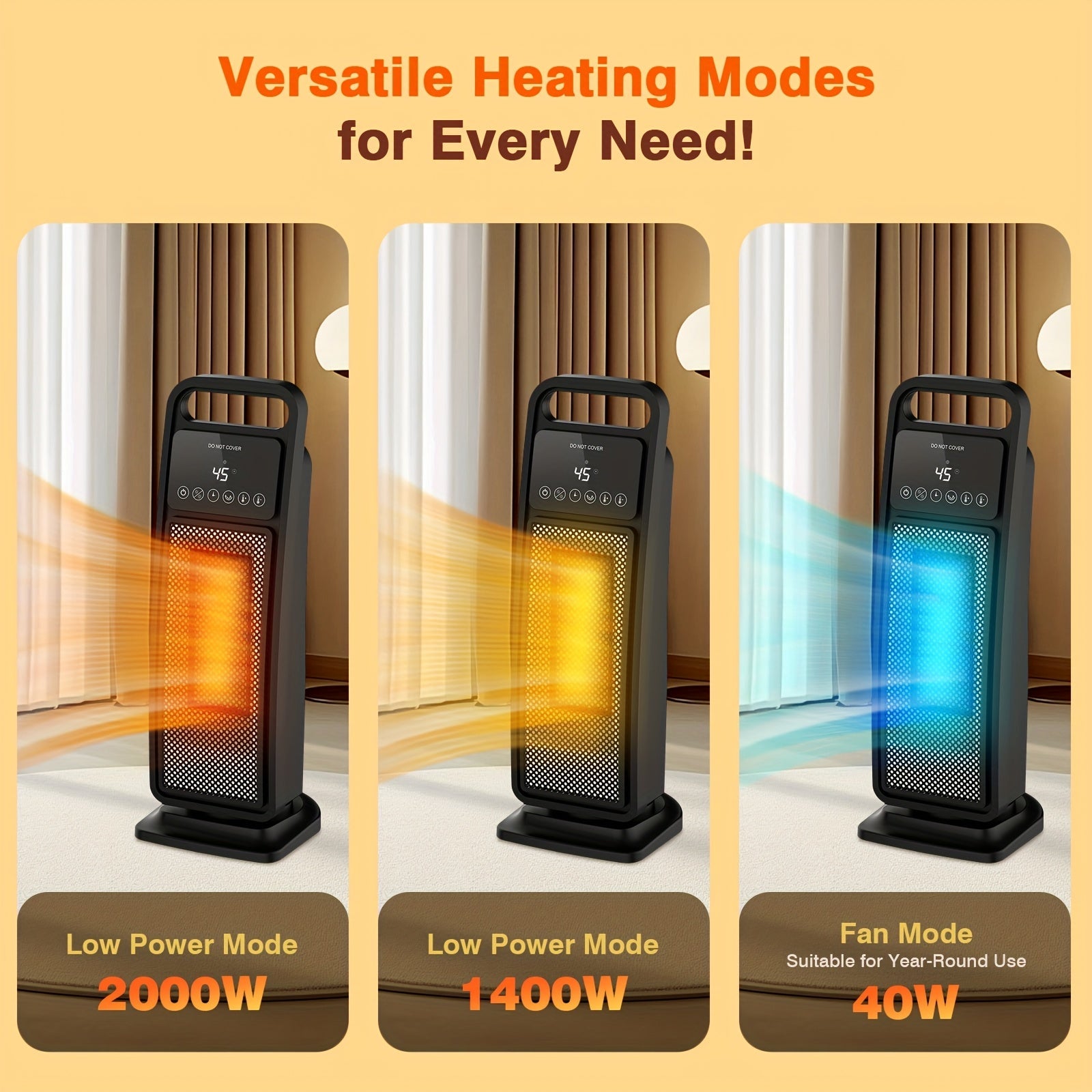 Trendbay 2000W Portable Ceramic Heater with Remote
