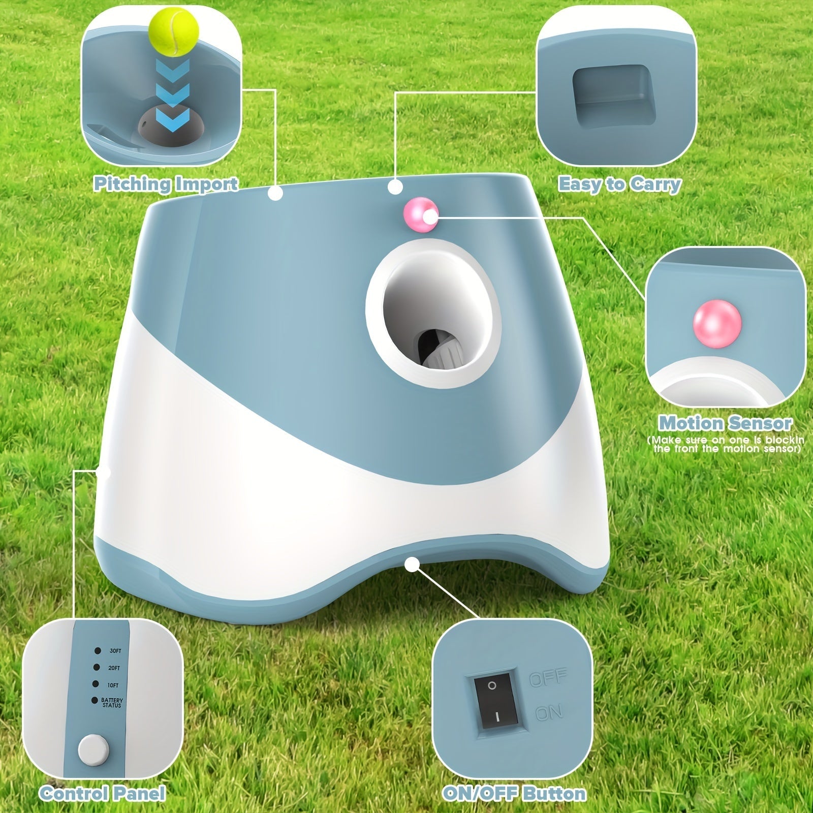 Trendbay Automatic Dog Ball Launcher – Rechargeable Pet Toy with 3 Distance Settings
