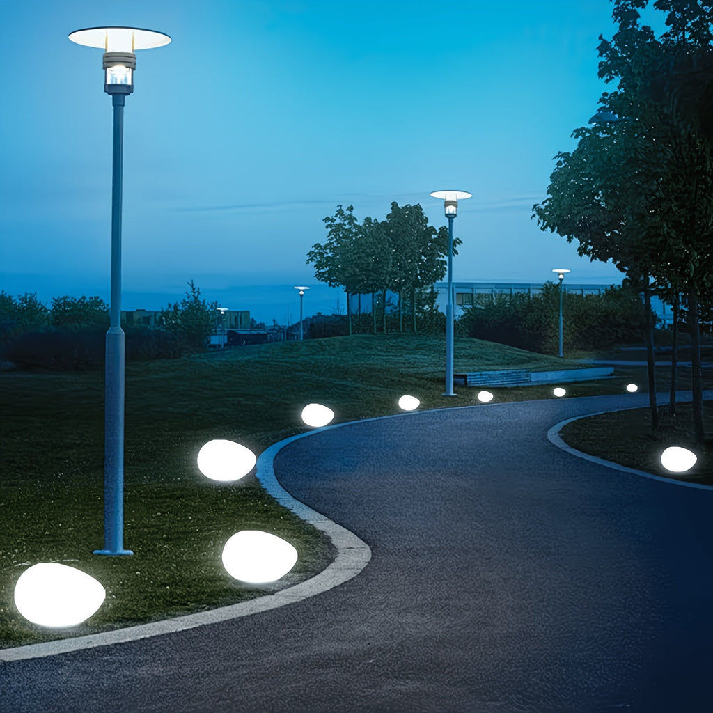 Trendbay 4-LED Solar Pebble Garden Warm Light