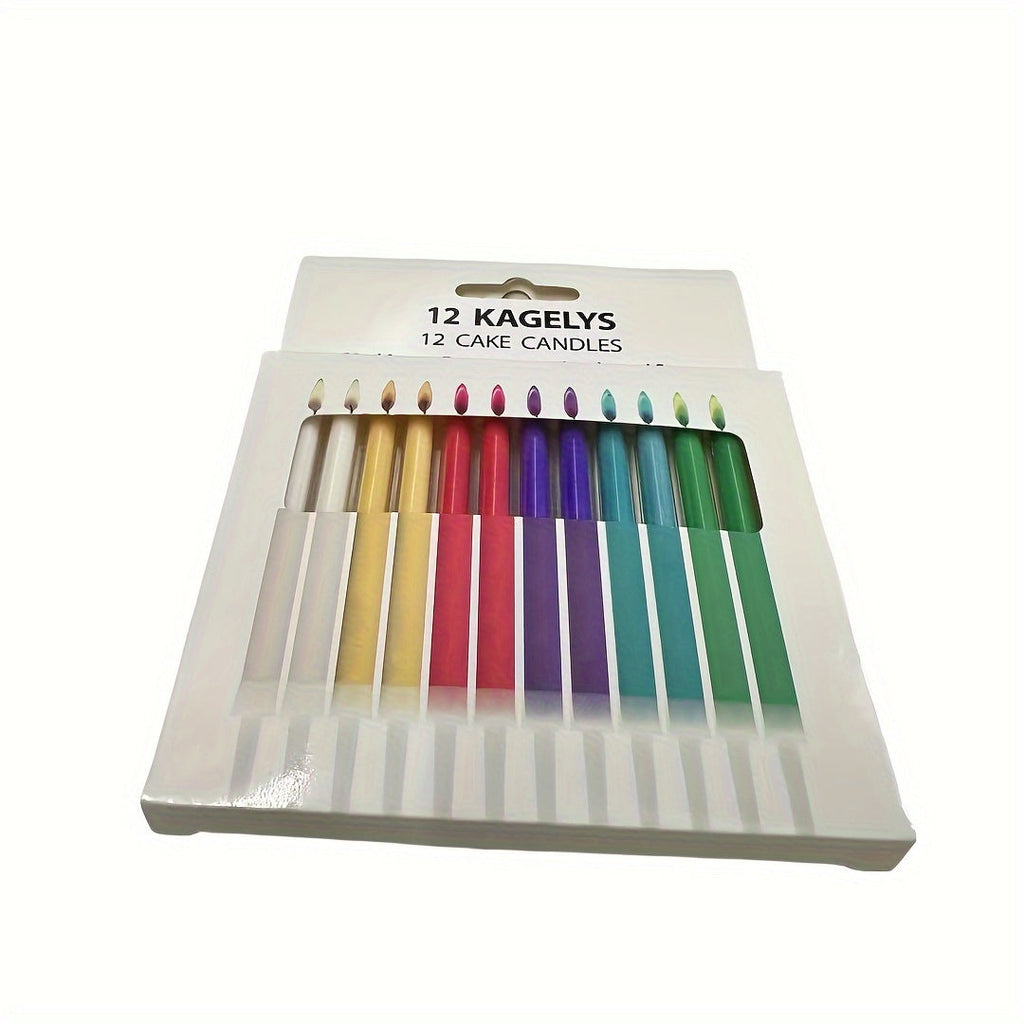 Trendbay 12pcs Colorful Flame Decorative Birthday Cake Candles