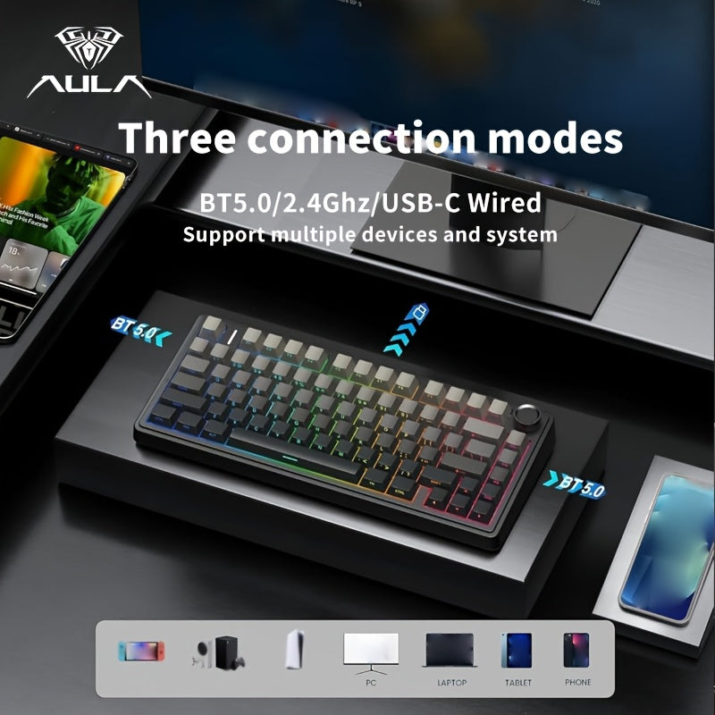 Trendbay 75% Wireless Mechanical Keyboard Hot-Swappable RGB USB-C