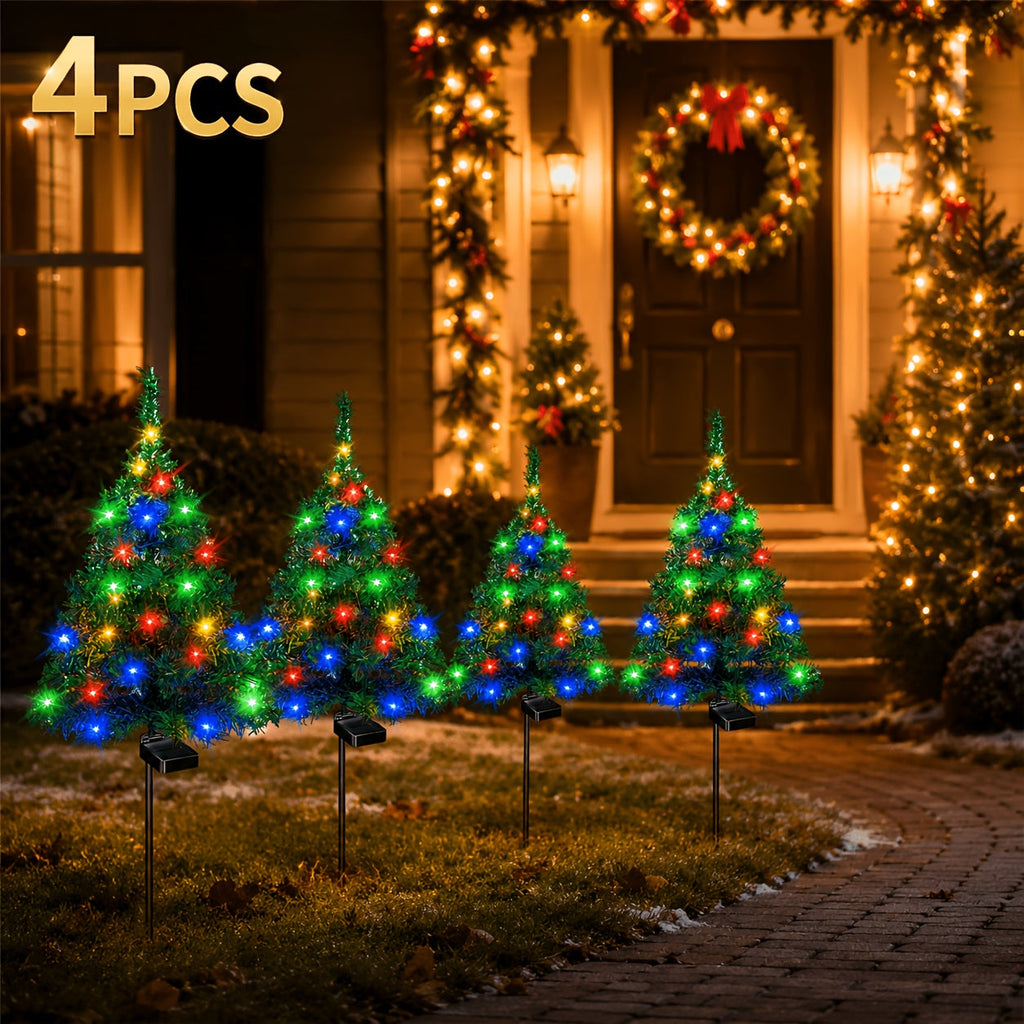 Trendbay 4-Piece Solar Christmas Tree Lights – IP65 Outdoor