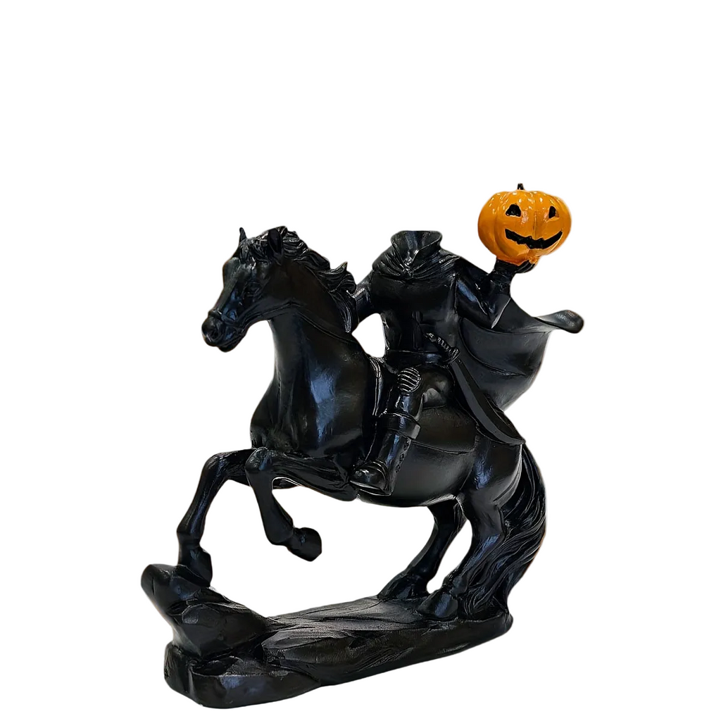 Trendbay Black Resin Headless Knight Holding Pumpkin Ornament