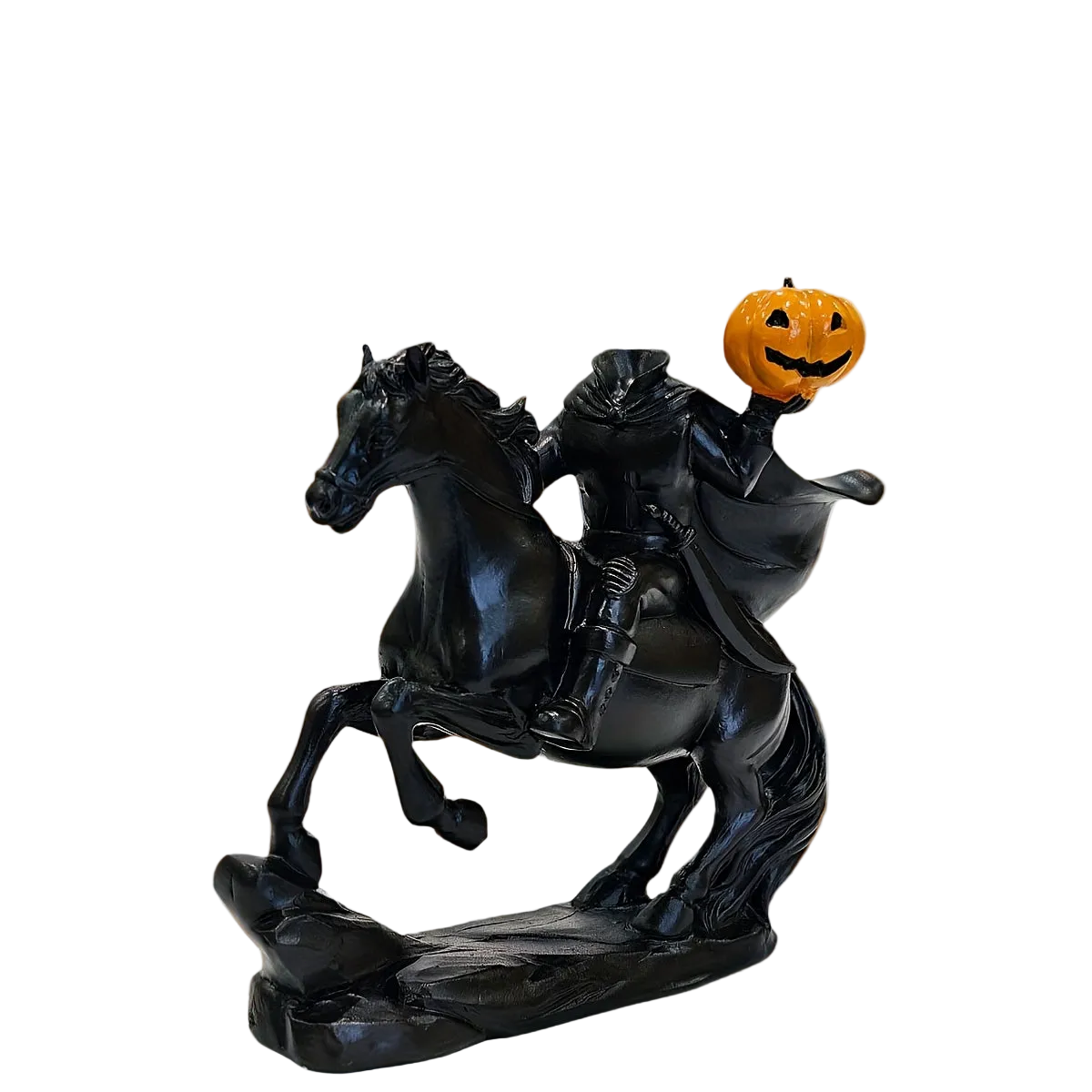 Trendbay Black Resin Headless Knight Holding Pumpkin Ornament