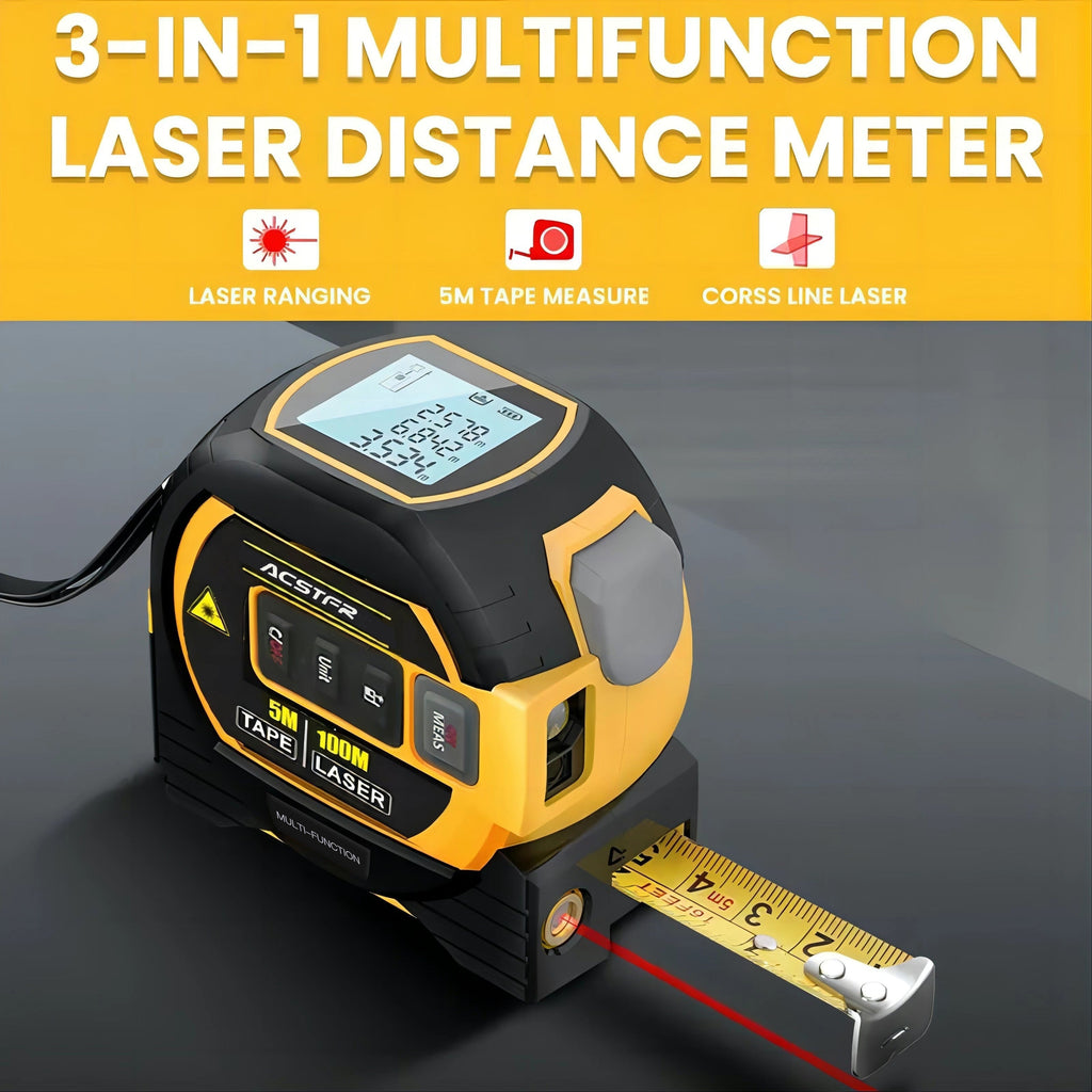 Trendbay 3-in-1 Laser Measure Tool – Digital Tape, Infrared Rangefinder with Display