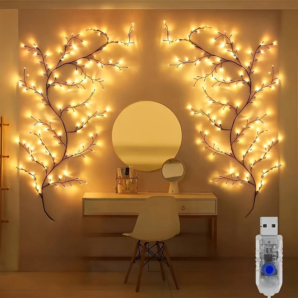 Trendbay 144-LED Bendable Willow Vine Lamp – Artificial Birch Tree
